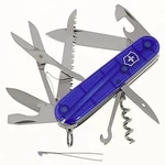 švajčiarsky vreckový nožík Victorinox Huntsman 1.3713.T2, Počet funkcií 15, modrá (transparentná)