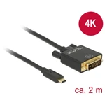 Delock USB-C™ / DVI káblový adaptér #####USB-C™ Stecker, #####DVI-D 24+1pol. Stecker 2.00 m čierna 85321 pozlátené konta
