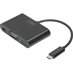 Digitus DA-70854 USB / VGA adaptér [1x USB-C ™ zástrčka - 1x VGA zásuvka, USB 3.2 gen. 1 zásuvka A, USB-C ™ zásuvka] čie