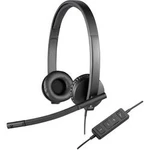 Headset k PC s USB stereo, na kabel Logitech H570e přes uši černá