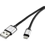 Datový a nabíjecí kabel pro iPad/iPhone/iPod Renkforce RF4683966, 3.00 m, tmavě šedá