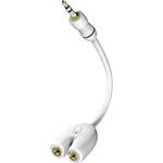 Kabel vidlice 3,5 mm ⇒ 2x zásuvka 3,5 mm, 0,1 mm, bílý, Inakustik