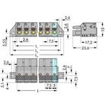 Zásuvkový konektor na kabel WAGO 2231-202/031-000, 27.30 mm, pólů 2, rozteč 7.50 mm, 50 ks
