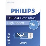 USB flash disk Philips VIVID FM16FD05B/00, 16 GB, USB 2.0, modrá