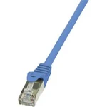 Síťový kabel RJ45 LogiLink CP1016S, CAT 5e, F/UTP, 25.00 cm, modrá