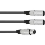 Kabelový adaptér Omnitronic 30225204 [1x XLR zásuvka 3pólová - 2x XLR zástrčka 3pólová], 1.00 m, černá