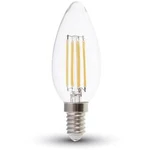 LED žárovka V-TAC 7423 240 V, E14, 6 W = 45 W, teplá bílá, A+ (A++ - E), tvar svíčky, nestmívatelné, 1 ks