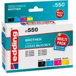 Edding Inkoustová kazeta náhradní Brother LC223BK/C/M/Y kompatibilní Single černá, žlutá, azurová, purppurová EDD-550 18-550