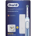 Elektrický kartáček na zuby Oral-B SMART Expert Limited Design Edition incl. Braun Wecker, bílá, modrá (metalíza)