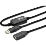 USB 2.0 kabelové prodloužení Digitus DA-73100-1 DA-73100-1, 10.00 m, černá