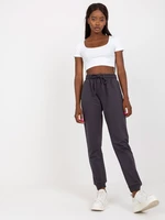 Basic graphite sweatpants with high waist