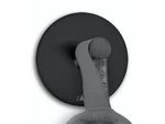 Cuier pentru prosoape DUPLO set 2 buc., formă rotundă, culoare neagră - ZACK