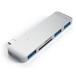 USB Hub Satechi USB-C Combo Hub (3x USB 3.0, MicroSD, SD) (ST-TCUHS) strieborný USB rozbočovač • 3× USB-A, čítačka pamäťových kariet microSD a SD • pr