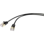 Renkforce RF-3522068 RJ45 sieťové káble, prepojovacie káble CAT 8.1 F/FTP 1.00 m čierna extrémne tenký, pozlátené kontak