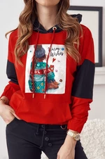 Červená vianočná mikina