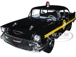 1957 Chevrolet 150 Sedan Black with Yellow Stripes "Kentucky State Police" 1/18 Diecast Model Car by Highway 61