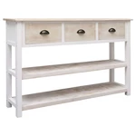 Sideboard Natural and White 45.3"x11.8"x29.9" Wood