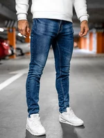 Tmavě modré pánské džíny skinny fit s paskem Bolf R51124W1