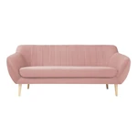 Svetloružová zamatová pohovka Mazzini Sofas Sardaigne, 188 cm