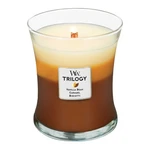 Trojvrstvová sviečka s vôňou koláča, vanilky a karamelu WoodWick, 55 hodín horenia