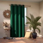 Tmavozelený tieniaci záves AmeliaHome Eyelets Dark Green, 140 × 245 cm