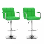 Barové židle 2 ks umělá kůže / kov Dekorhome Zelená,Barové židle 2 ks umělá kůže / kov Dekorhome Zelená
