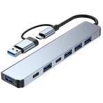 7 in 1 Type-C Docking Station USB-C Hub Splitter Adaptor with USB-C USB3.0 5Gbps Multiport Hub for PC Laptop 3.0 2.0 Por