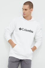 Mikina Columbia CSC Basic Logo pánská, bílá barva, s potiskem, 1681664