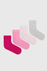 Dětské ponožky United Colors of Benetton 4-pack růžová barva