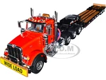 Peterbilt 367 Day Cab Cola Red and Talbert 55SA Tri-Axle Lowboy Trailer Black 1/50 Diecast Model by First Gear