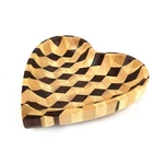 Miska tvar srdce dekor mozaika dřevo 25cm
