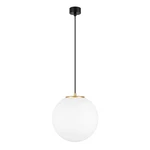 Biała lampa wisząca z obwódką w kolorze złota Sotto Luce TSUKI L