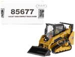 CAT Caterpillar 259D3 Compact Track Loader with Work Tools and Operator Yellow "High Line Series" 1/50 Diecast Model by Diecast Masters