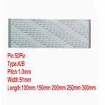 50Pin 1mm Pitch FFC FPC AWM 20624 80C 60V VW-1 A B Type Flat Flexible Cable 100/150/200/250/300mm