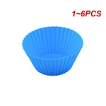 1~6PCS DIY Silicone Cake Mold Round Muffin Cupcake Baking Molds Reusable Cake Decorating Tools Wedding Birthday Party