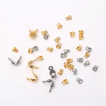 100Pcs Gold Colos Stainless Steel Necklace Chains Connector Clasps Ball Chain Crimp End Beads Caps For Jewelry Making Supplies