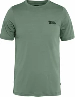 Fjällräven Abisko Wool Logo SS M Patina Green XL Camiseta Camisa para exteriores