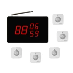 SINGCALL Wireless Kitchen Service Calling System, 1 Small Screen Display Receiver with 5 Small Touchable Buttons APE590