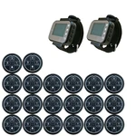 20 pcs call buzzer 2 watch receiver Restaurant Guest 4-keys Ultra-thin Button Waiter Wireless Calling System