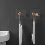 5pcs/set Punch-Free Wood Wall Hanger Nordic Solid Household Hook Bedroom Key Coat Hat Seamless Sticky Door Hooks