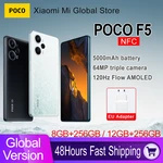 POCO F5 5G Smartphone Global Version 256GB NFC Snapdragon 7+ Gen 2 Octa Core 120Hz AMOLED DotDisplay 64MP Triple Camera 67W
