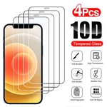 4PCS Full Cover Protective Glass For iPhone 11 12 13 14 Pro Max Screen Protector On iPhone X XR Xs Max 6S 7 8 Plus 13 Mini Glass