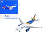 Airbus A319 Commercial Aircraft "Allegiant Air" White and Blue with Graphics 1/400 Diecast Model Airplane by GeminiJets
