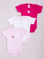 Yoclub Kids's Bodysuits With Hearts 3-Pack BOD-0503G-A23K