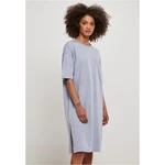 Women's organic oversized T-shirt with slit violablue