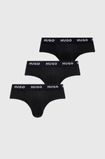Slipy HUGO (3-pak) pánske,čierna farba,50469763