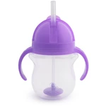 Munchkin Click Lock™ Tip & Sip hrnek s brčkem Purple 6 m+ 207 ml