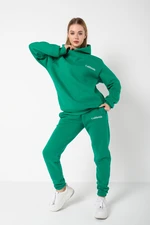 Know Women's Green California Printed Oversized No Pocket Bottoms, Tracksuits Set