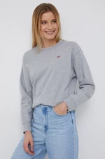 Bavlněná mikina Levi's dámská, šedá barva, s aplikací, 24688.0037-Greys