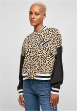 Dámská bunda AOP Oversized College Sweat Jacket unionbeigeleo/černá Dámská bunda AOP Oversized College Sweat Jacket unionbeigeleo/černá